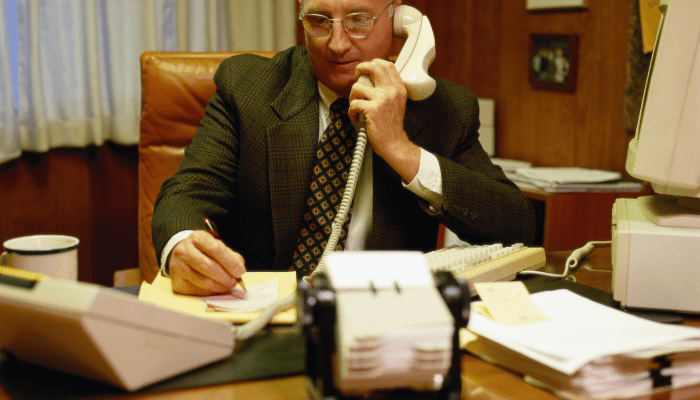Photo depiction of what a 1970s office looked like.