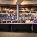 Judge McDowall and Siobhan Haggerty on a panel in support of Domestic Violence Awareness Month