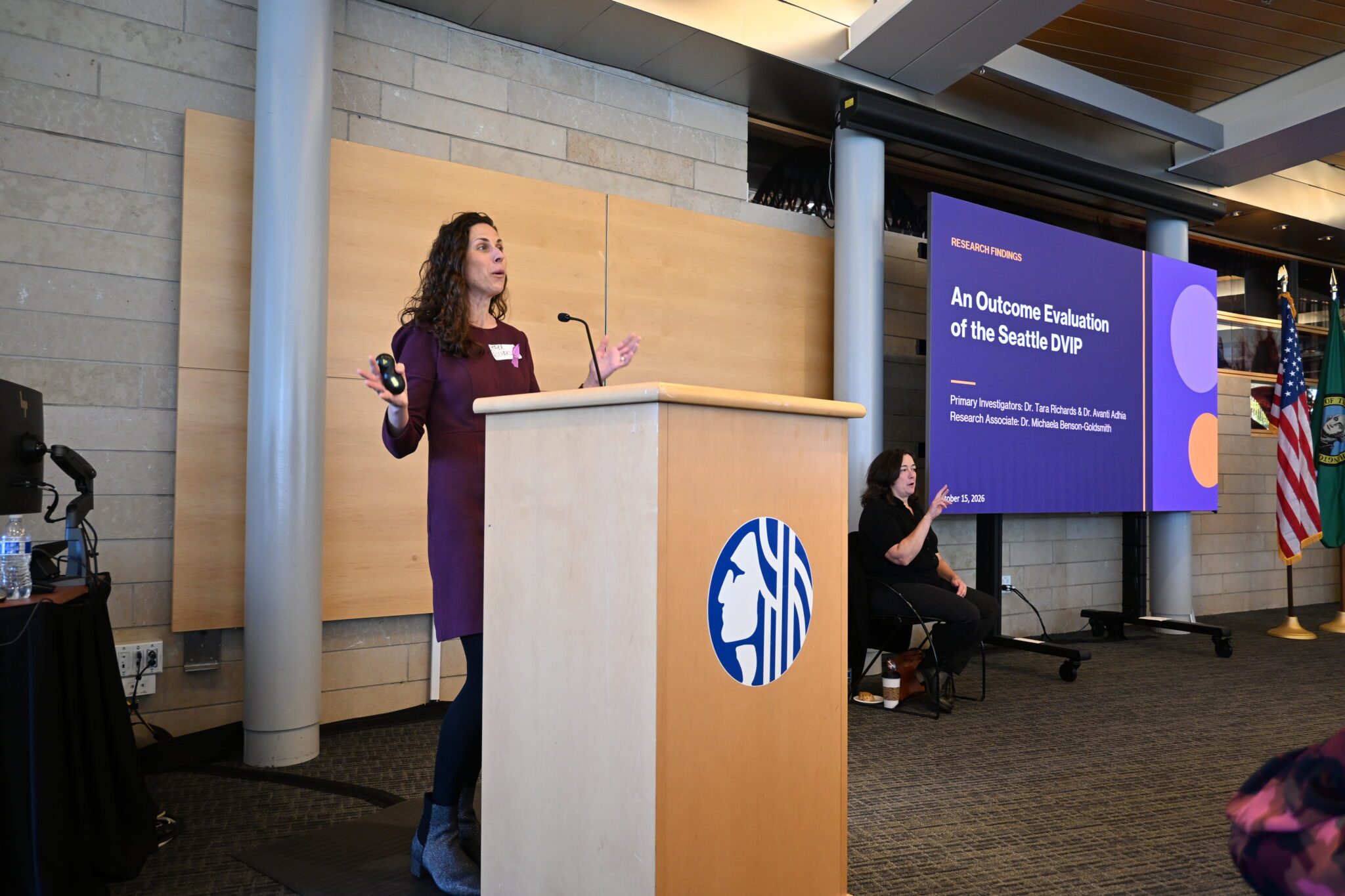 Dr. Tara Richards from the University of Nebraska at Omaha, speaking in Seattle