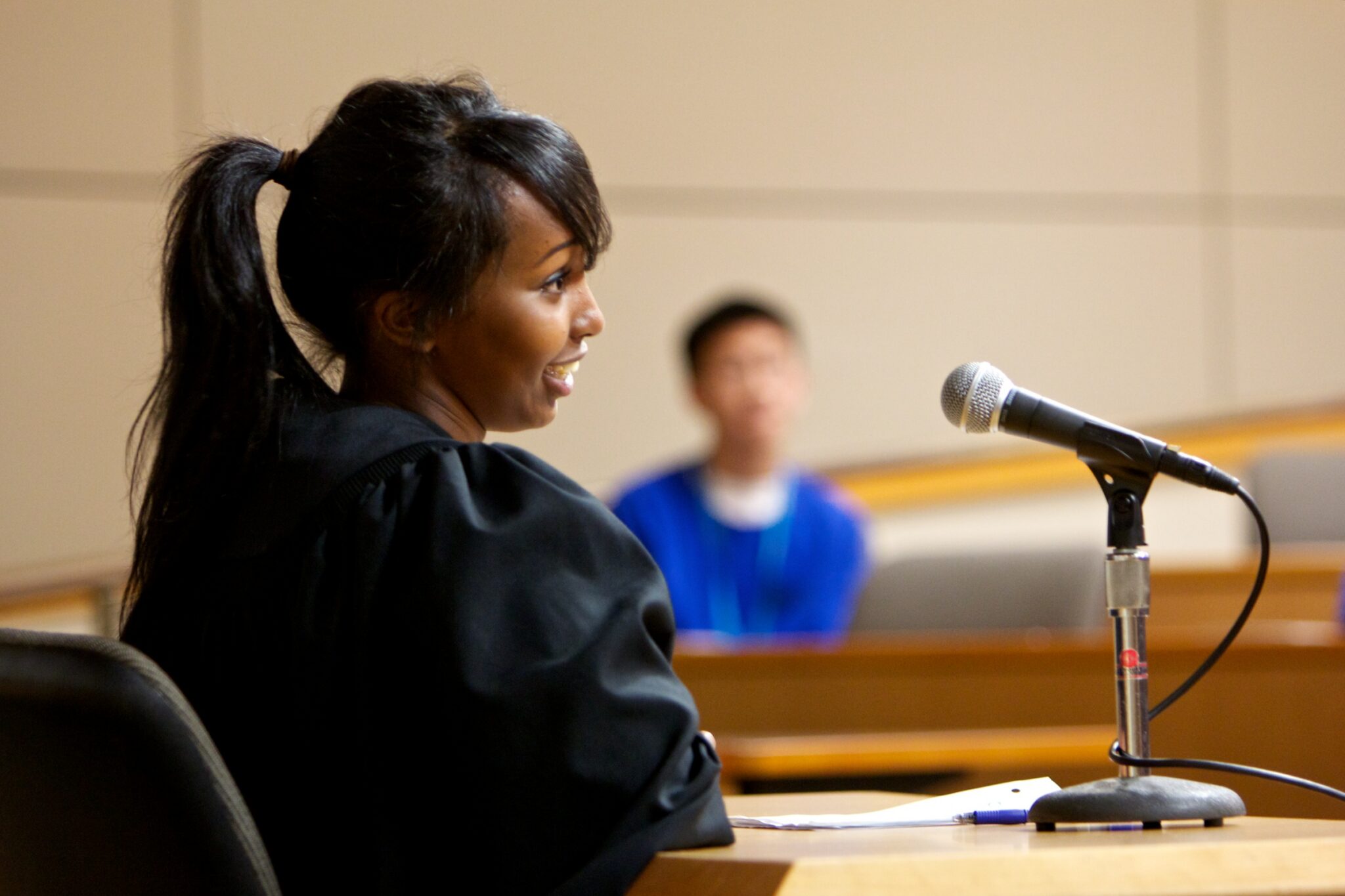 A student judge from Garfield High School at Seattle Youth Traffic Court in 2012.